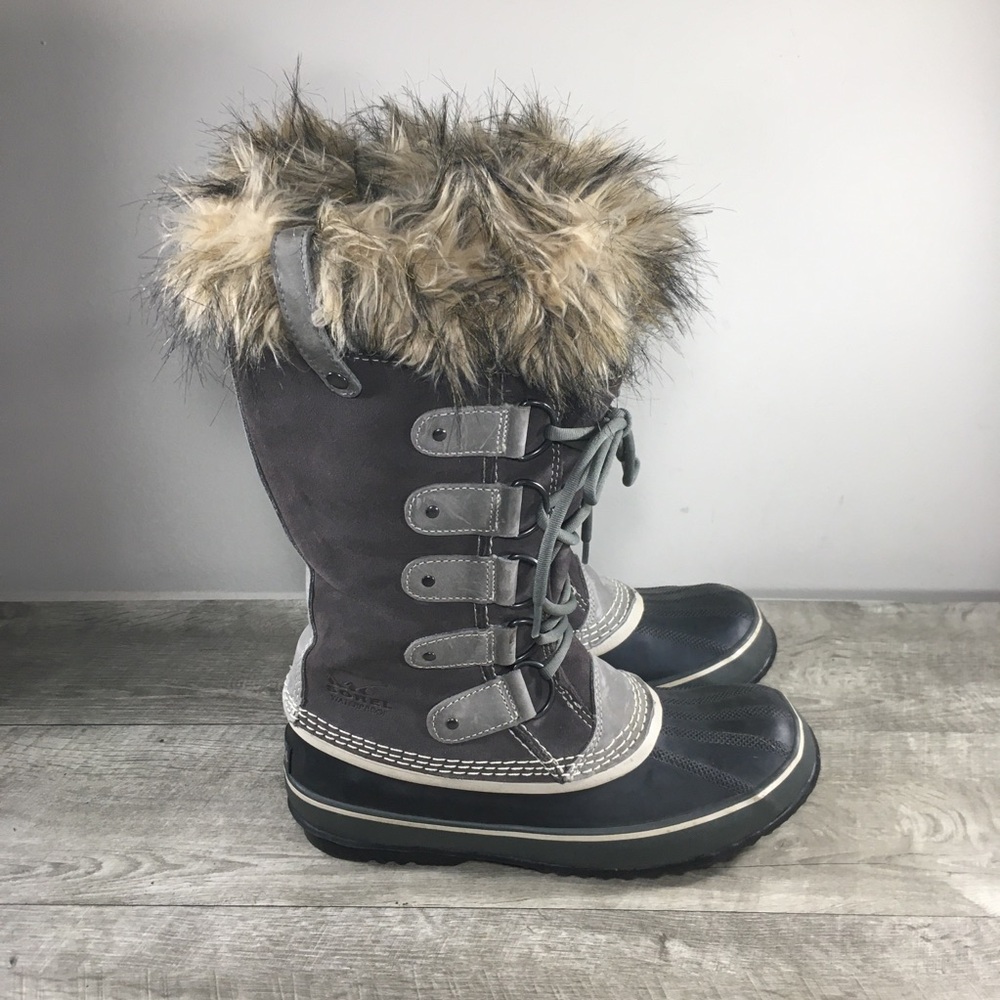 Sorel NL1540 Joan of Arctic Women's Winter Snow Waterproof Gray Leather Boots 10